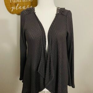 Knox Rose Charcoal Open-Front Cardigan